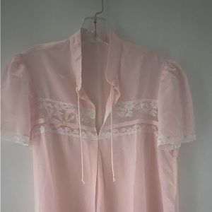 Pink silk nightgown.
